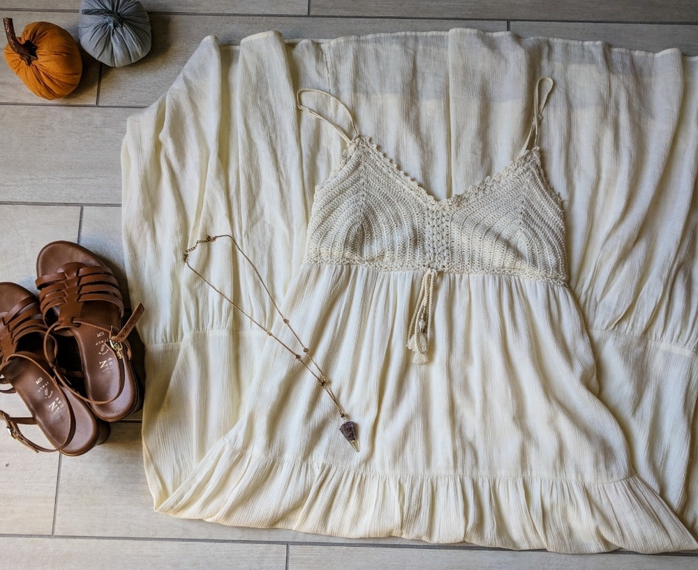 AEO crochet maxi dress